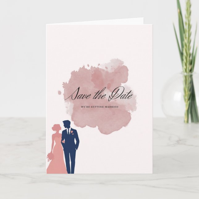 Cartão Elegante Save the Date Karte im Aquarell-Stil mit  (Frente)