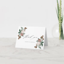 Elegante Script Floral Obrigado por Batismo