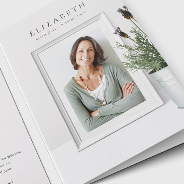 Cartão Elegante Simpatia Fotográfica Funeral Obrigado Car (Elegant Photo Sympathy Funeral Thank You Card)