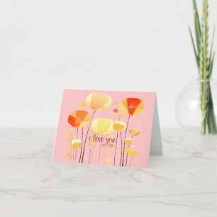 CARTÃO ELEGANTE SIMPLES "EU AMO VOCÊ" NAMORADOS FLORAIS B