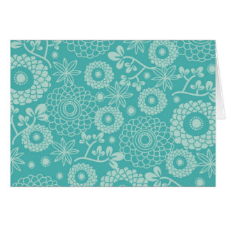 Cartão Elegante Teal Floral