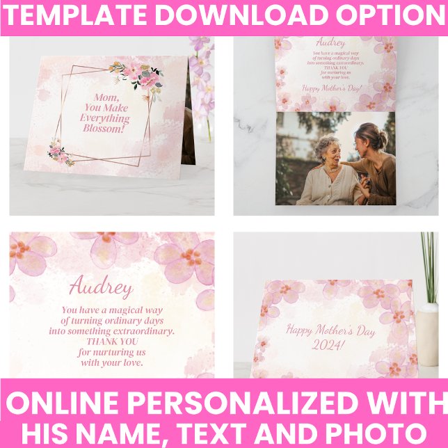 Cartão Elegante Tipografia Cute Floral Keepsaokê (Elegant Typography Cute Floral Keepsake Card
)