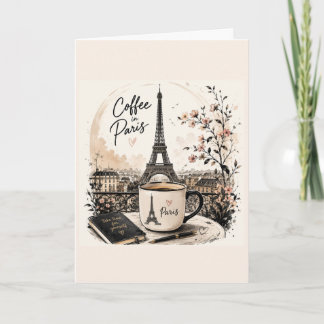 Cartão Elegante Torre Eiffel de Paris Café & Paris Café G