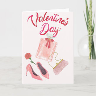 Cartão Elegante Valentinskarte mit Parfüm, High Heels & H