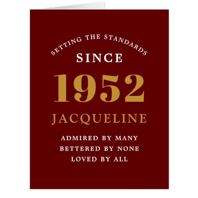Cartão Elegante Vermelho Dourado 1952, Nome de Ani (Frente)