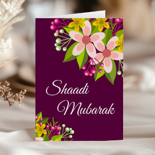 Cartão Elegante Vibrante Floral Shaadi Mubarak