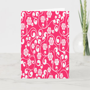 Cartão Elegante Victorian Floral Design Magenta
