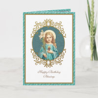 Elegante Virgem Infantil Mary Vintage Religiosa