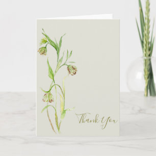 Cartão Elegante Watercolor Lily Obrigado