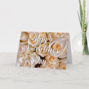 Cartão Elegante White Roses Floral Melhor Dia de os namor