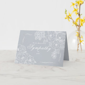 Cartão Elegantes Peônias Minimalistas de Condolências Cin