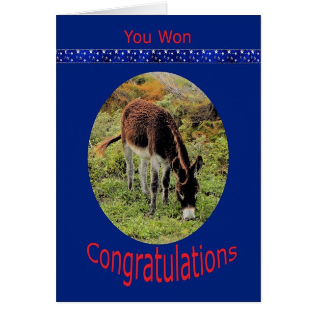 Cartão Eleição ganha Parabéns com Donkey (Frente)