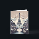Cartão Eleição Parisiense de inverno - Natal na cidade<br><div class="desc">Entra numa terra maravilhosa de inverno parisiense com o nosso cartão de Natal "Elegância de inverno Parisiense". Esta bela carta captura o romance e o encanto de Paris durante a estação festiva. Desde as luzes cintilantes ao longo do Sena até a majestosa Torre Eiffel brilhando com alegria de férias, cada...</div>