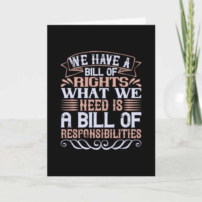 Cartão Eleições Nos EUA - Temos Lei De Direitos (Frente)