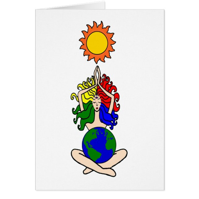 Cartão elementar pagão da deusa de Sun (Frente)