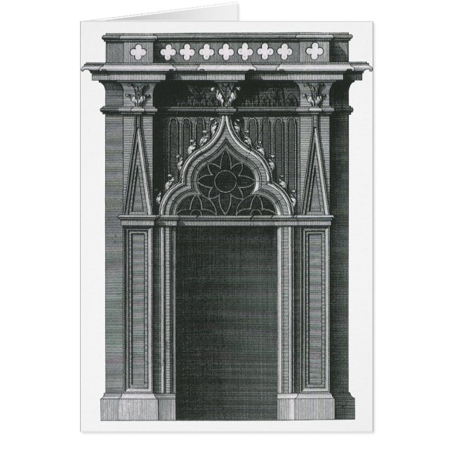 Cartão Elemento arquitetônico venenoso, porta gótica (Frente)