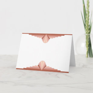 Cartão Elementos de arte deco numa paleta dourada rosa