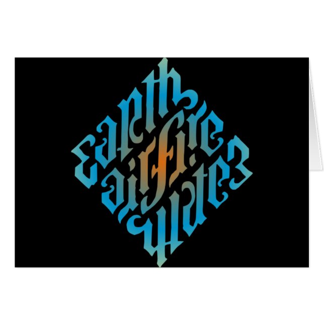 Cartão Elementos do Símbolo da Iluminati Azul (Frente Horizontal)