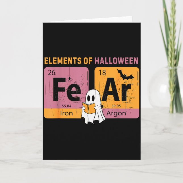 Cartão Elements Of Halloween Fear Periodically Halloween  (Frente)