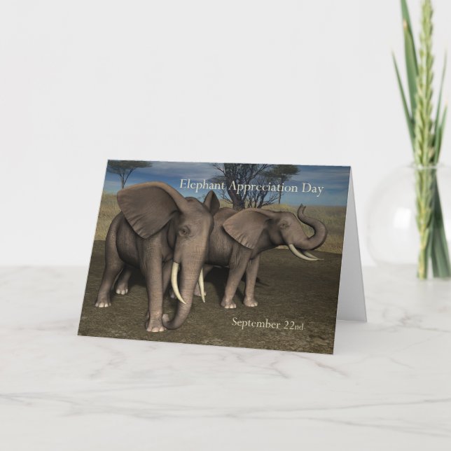 Cartão Elephant Appreciation Day Card September 22 (Frente)