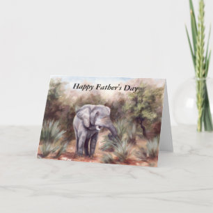 Cartão Elephant Coming Through Father's Day Card