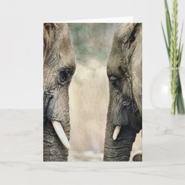 Cartão Elephant Lovers Art Gifts (Frente)