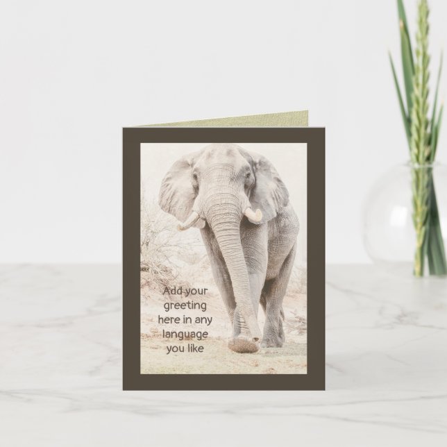 Cartão Elephant Note Card--Blank and Customizable (Frente)