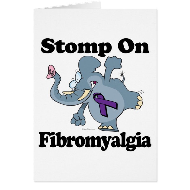 Cartão Elephant Stomp On Fibromialgia (Frente)