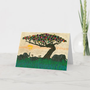 Cartão Elephants on the Planes of Africa