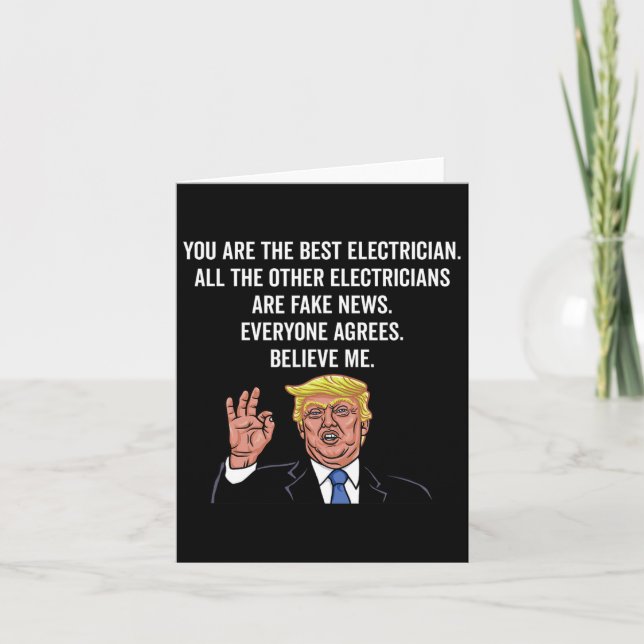 Cartão Eletricista Lineman Trump Engraçado (Frente)