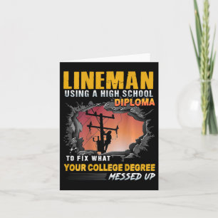 Cartão Eletricista Usando Um Diploma Do Ensino Médio Para