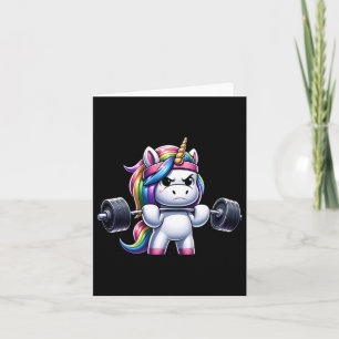 Cartão Elevação de Peso da Malhação do Unicorn Gym