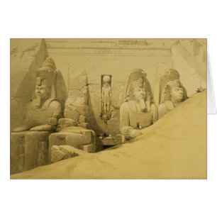 Cartão Elevação dianteira do grande templo de Aboo Simbel