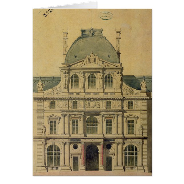 Cartão Elevação do Pavillon de l'Horloge (Frente)