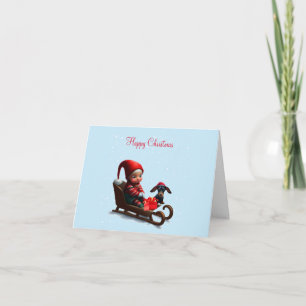 Cartão Elf de Natal solitário