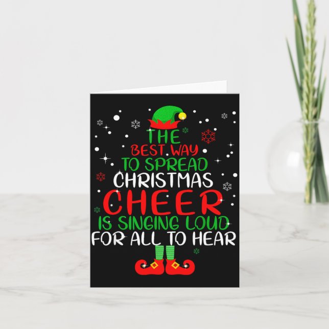 Cartão Elf Shirt The Way To Spread Christmas Cheer Boys M (Frente)