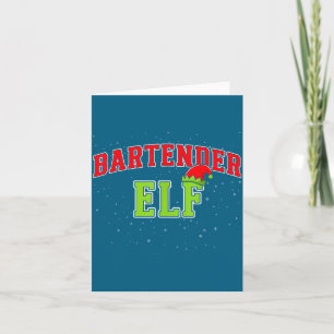 Cartão Elfo Barman Natal Família Correspondência Grupo Na