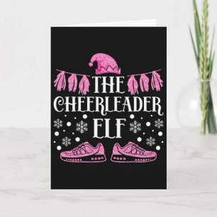 Cartão Elfo de Natal Cheer Cheerleading A Cheerleader E