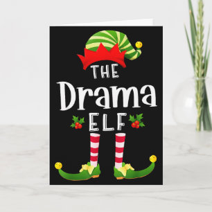 Cartão Elfo de Natal Dramático Camisa de Dormir Combinand