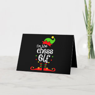 Cartão elfo de xadrez presente de natal para amigo da fam