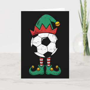 Cartão Elfo do Futebol Natal Divertido Xmas Elfo Amante d