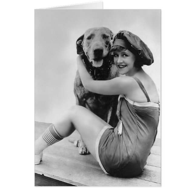 Cartão Elinor Field com "Keystone Ursinho", o Cachorro Ma (Frente)