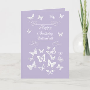 Cartão Elizabeth Butterfly Feliz Aniversário Irlandês Bên
