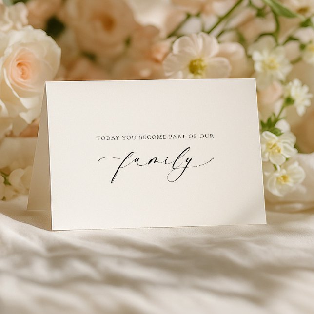 Cartão Ellesmere Today You Become Family Wedding Day (Criador carregado)