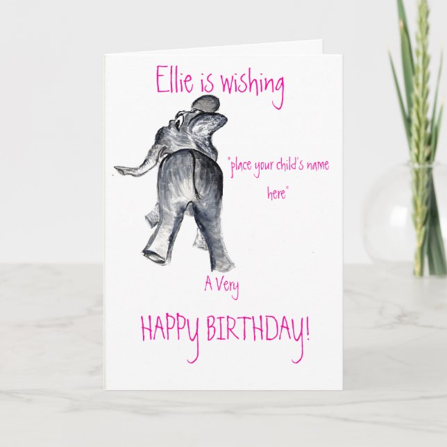 Cartão Ellie Happy Birthday Card (girl) (Frente)