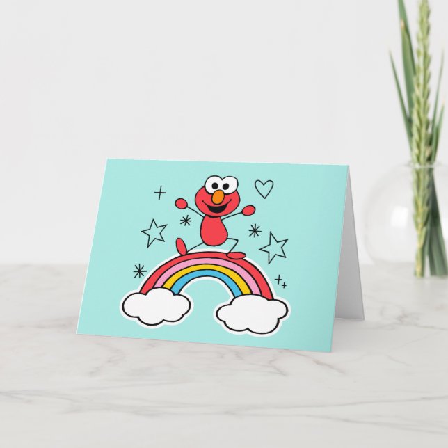 Cartão Elmo Rainbow Doodley Graphic (Frente)
