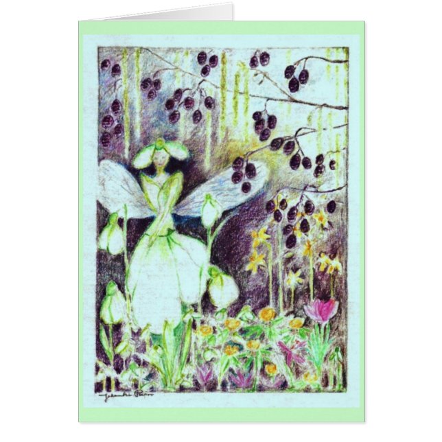 Cartão Elve "Galanthus " de Snowdrop (Frente)