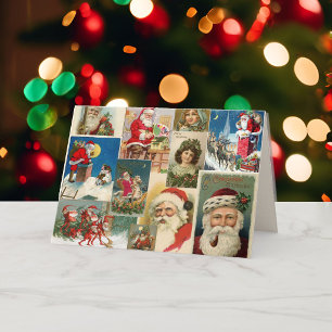 Cartão Elves de Natal Vitoriano Opção de Foto Natal