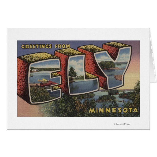 Cartão Ely, MinnesotaLarge - Letra ScenesEly, MN (Frente Horizontal)