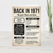 Em 1971, O Ano Em Que Você Nasceu Aniversário
